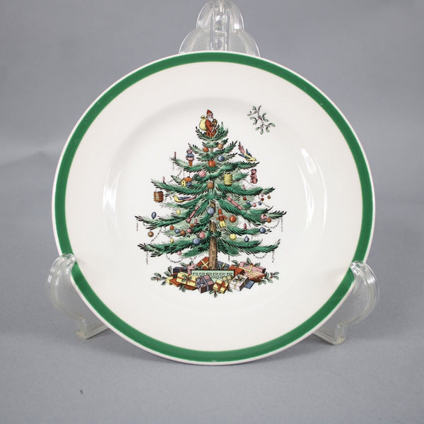 Spode White Green Multi Color Christmas Tree S3324 8" Plate