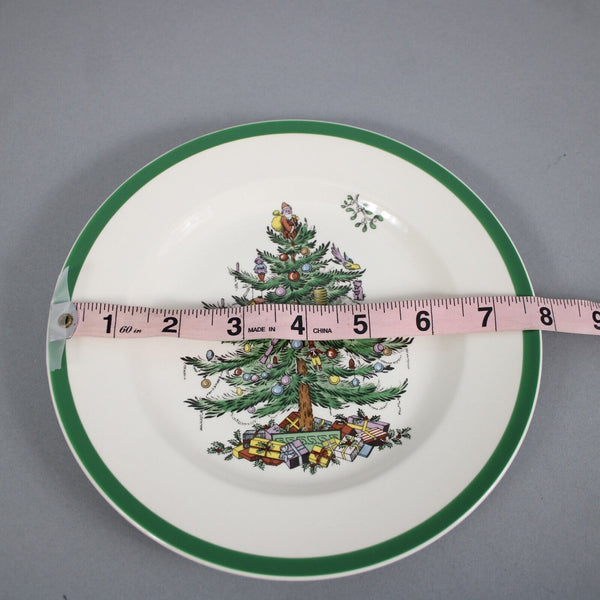 Spode White Green Multi Color Christmas Tree S3324 8" Plate