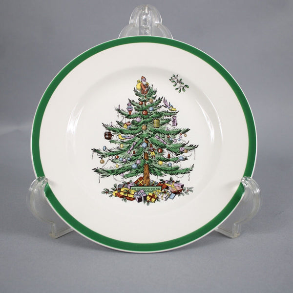 Spode White Green Multi Color Christmas Tree S3324 8" Plate