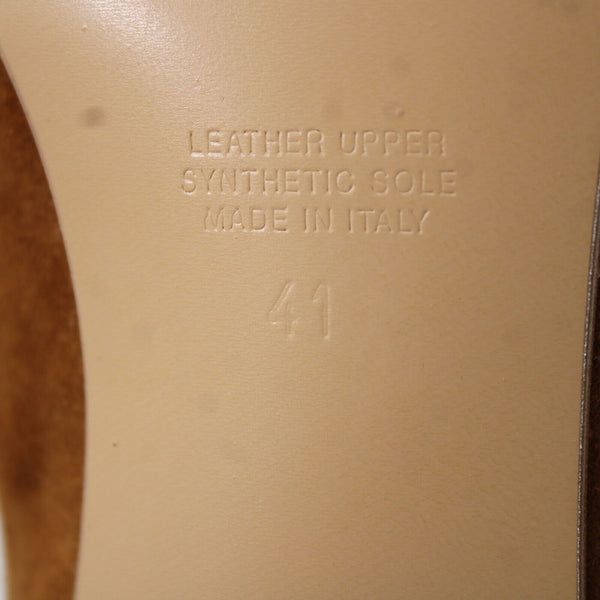 Davos Gomma Napoleoni Sz 41 Brown Leather Upper Synthetic Sole 2.5" Boots