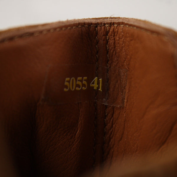 Davos Gomma Napoleoni Sz 41 Brown Leather Upper Synthetic Sole 2.5" Boots