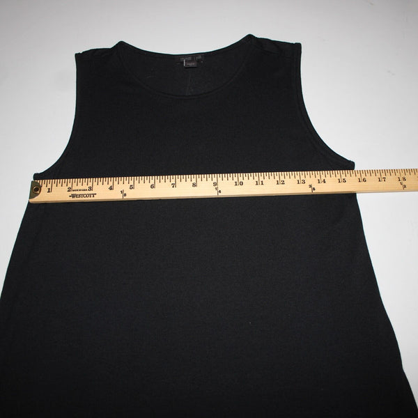 J Jill NEW $49 Sz XS Black Wide Strap Sleeveless Side Slit Rayon Lycra Tank Top
