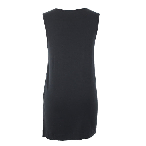 J Jill NEW $49 Sz XS Black Wide Strap Sleeveless Side Slit Rayon Lycra Tank Top
