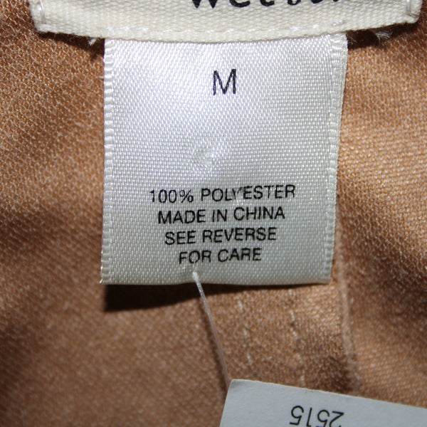 Wet Seal NEW $40 Sz M Tan Waterfall Faux Suede 100% Polyester Wrap Sweater