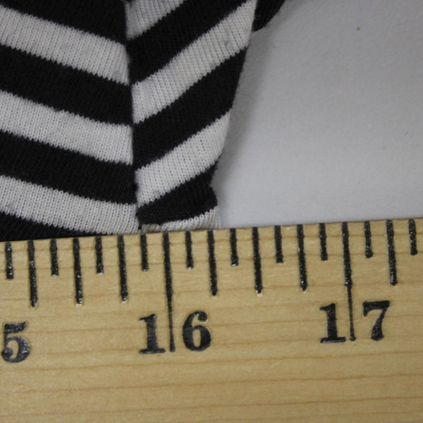 T. La Sz XS Black White Striped Tie Side Round Neck Cotton Polyester Top