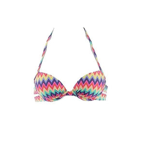 Aerie Size 34B Pink Purple Yellow Multi Nylon Elastane Bikini Top