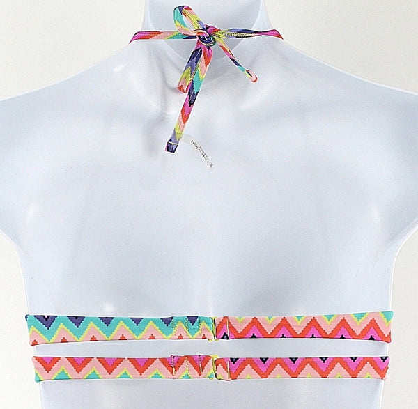 Aerie Size 34B Pink Purple Yellow Multi Nylon Elastane Bikini Top