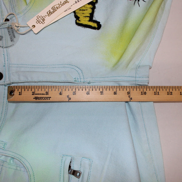 Stall & Dean Jeans NEW $120 Sz 42 x 34 Blue Yellow Multi Cotton Spandex Jeans