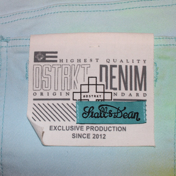 Stall & Dean Jeans NEW $120 Sz 42 x 34 Blue Yellow Multi Cotton Spandex Jeans