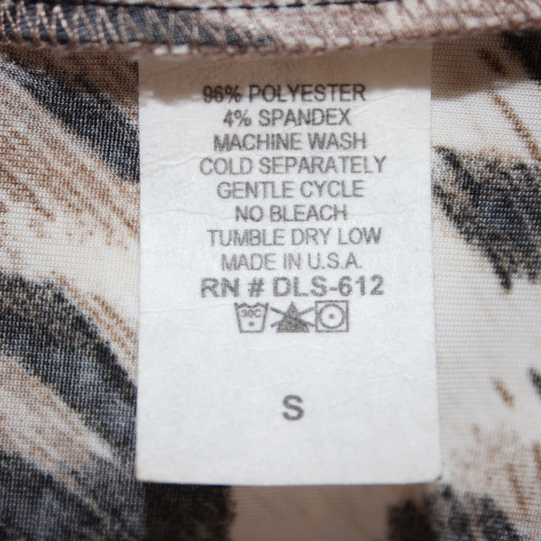 Veronica M Dress Sz S Brown White Animal Print Polyester Spandex Dress