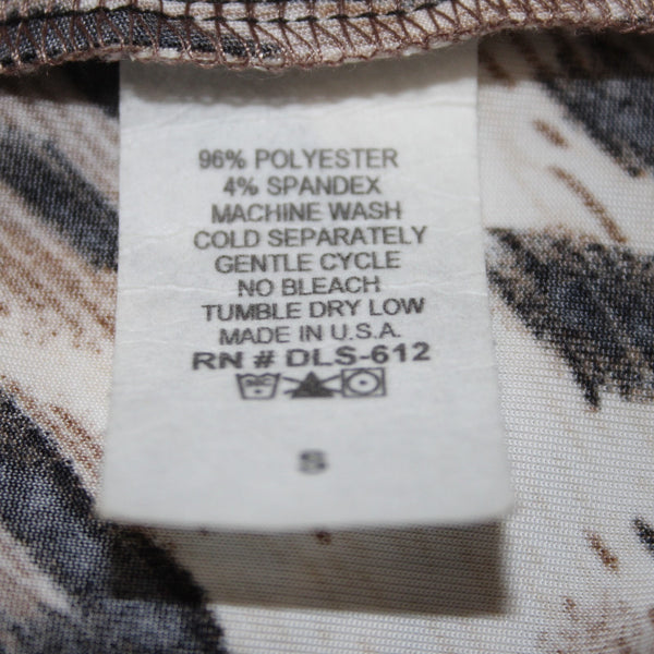 Veronica M Dress Sz S Brown White Animal Print Polyester Spandex Dress