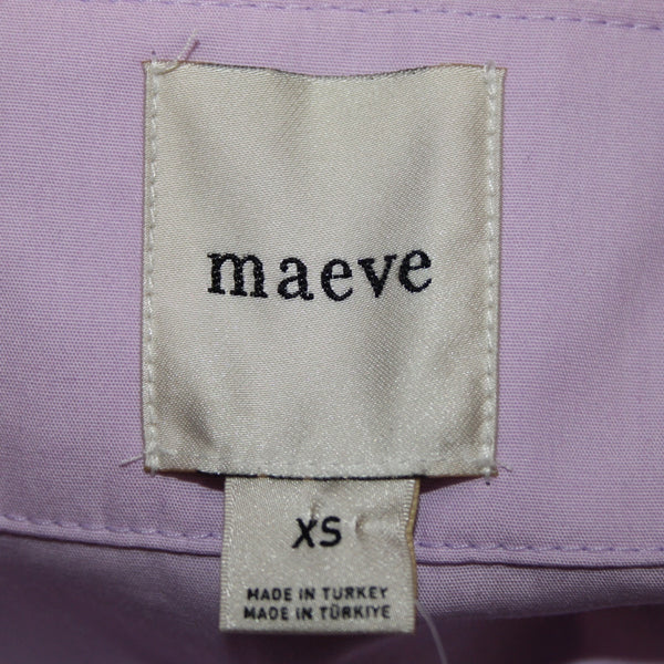 Maeve Dress NEW $148 Sz XS Lavender Purple Buttons 100% Cotton Dress