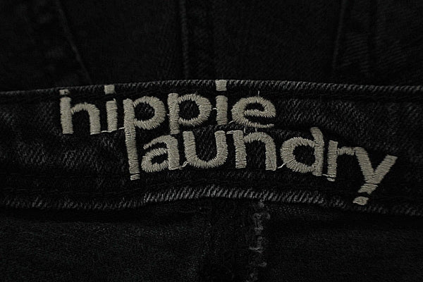 Hippie Laundry 0 x 2.5 Black Distressed Lace Applique Spandex Cotton Short