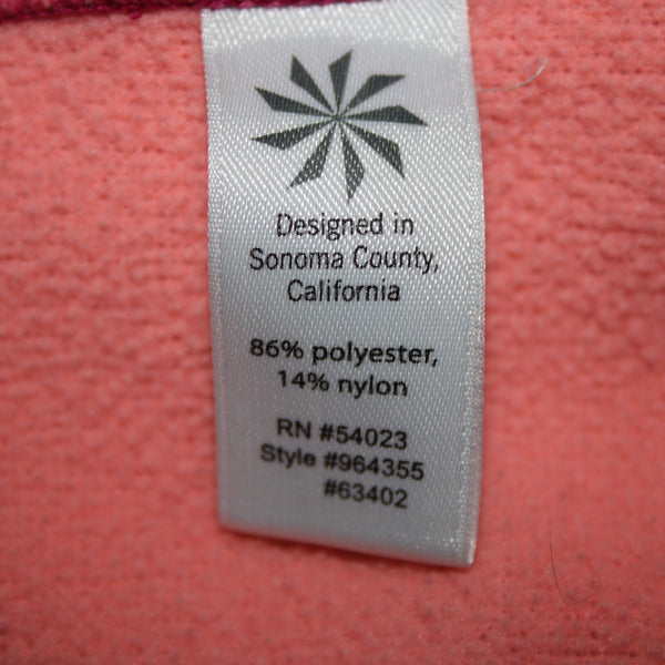 Athleta Sz XS Pink Peach Striped Hooded Full Zip Polyester Nylon Aw Jacket