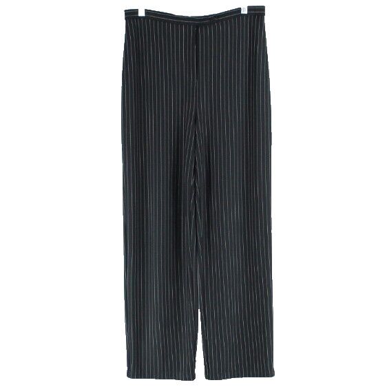 Liz Claiborne Sz M Petite Black White Pinstripe Unlined Polyester Blend Pant
