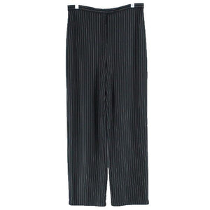 Liz Claiborne Sz M Petite Black White Pinstripe Unlined Polyester Blend Pant