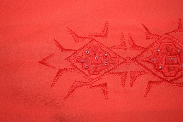 Lane Bryant NEW $65 Sz 14/16 Orange Sheer Beaded Embroidered 100% Poly Top