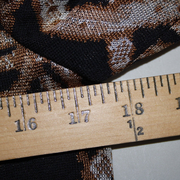 St John Sport Sz S Black Brown Cream Collared Zip Rayon Wool Knit Jacket