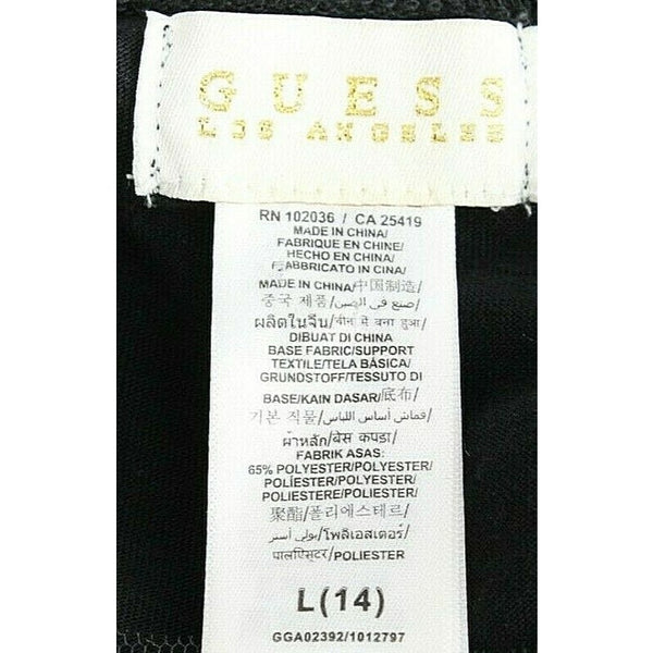 Guess L/14 Black Silver Sequin Embroidered Polyester Rayon Girls Top