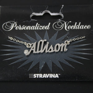 ALLISON Name Silvertone Rhinestone 14.5" Multi Ring 4.5" Ext Necklace 2