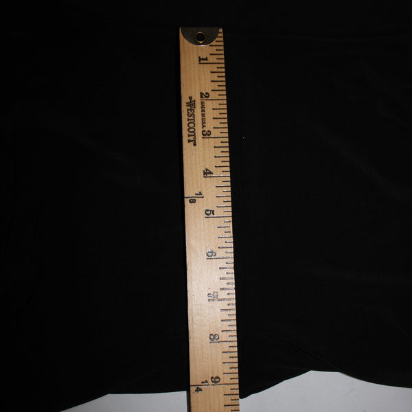 Frank Lyman Sz 4 x 34 Black Faux Pearl Trimmed Slit Elastic Waist Polyester Pant
