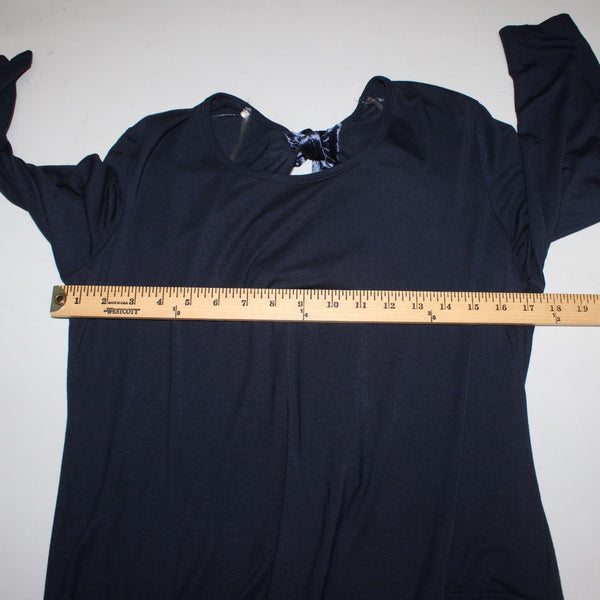 Pebble And Stone Top NEW Sz S Navy Blue Asymmetrical Rayon Spandex Top