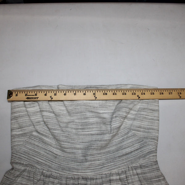 Banana Republic Dress NEW $70 Sz 6 White Grey Striped Strapless Linen Cotton