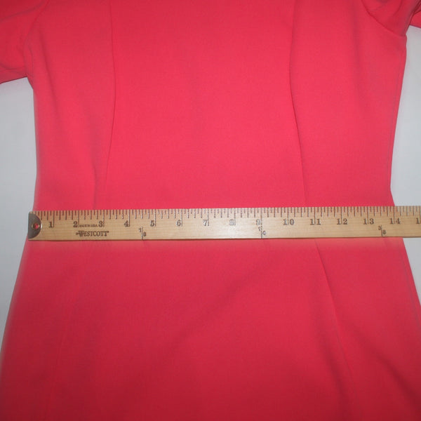 Calvin Klein Dress Sz 6 Pink Zip Closure Short Sleeve Pencil Polyester Spandex