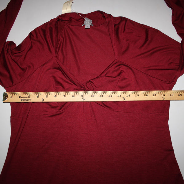 Ann Taylor NEW $54 Sz XL Burgundy Red Twisted Neck Lyocell Spandex Top