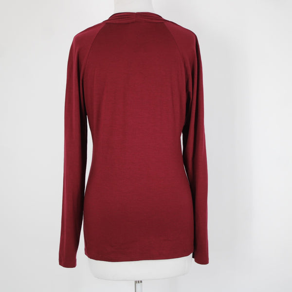 Ann Taylor NEW $54 Sz XL Burgundy Red Twisted Neck Lyocell Spandex Top