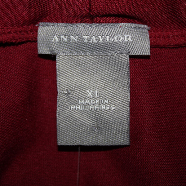 Ann Taylor NEW $54 Sz XL Burgundy Red Twisted Neck Lyocell Spandex Top