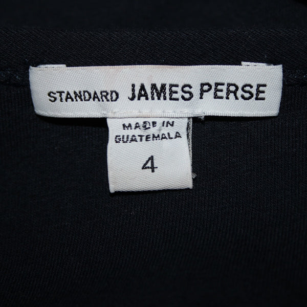 James Perse Standard Sz 4 Navy Blue Ruched Sides Round Neck Cotton Spandex Dress
