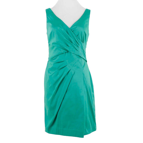 Lauren Ralph Lauren Sz 4 Green Lined Side Swept Nylon Blend Dress