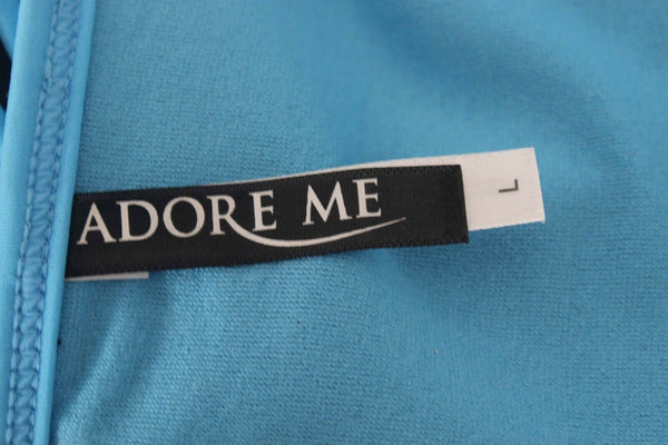 Adore Me Sz L Black Blue Fishnet Mesh Inset Nylon Blend Bikini Bottom
