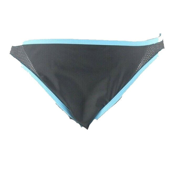 Adore Me Sz L Black Blue Fishnet Mesh Inset Nylon Blend Bikini Bottom