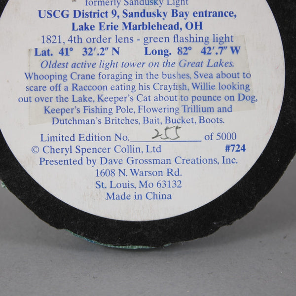 Cheryl Spencer Collin Lighthouse Marblehead Sandusky Bay Entrance OH Lighthouse