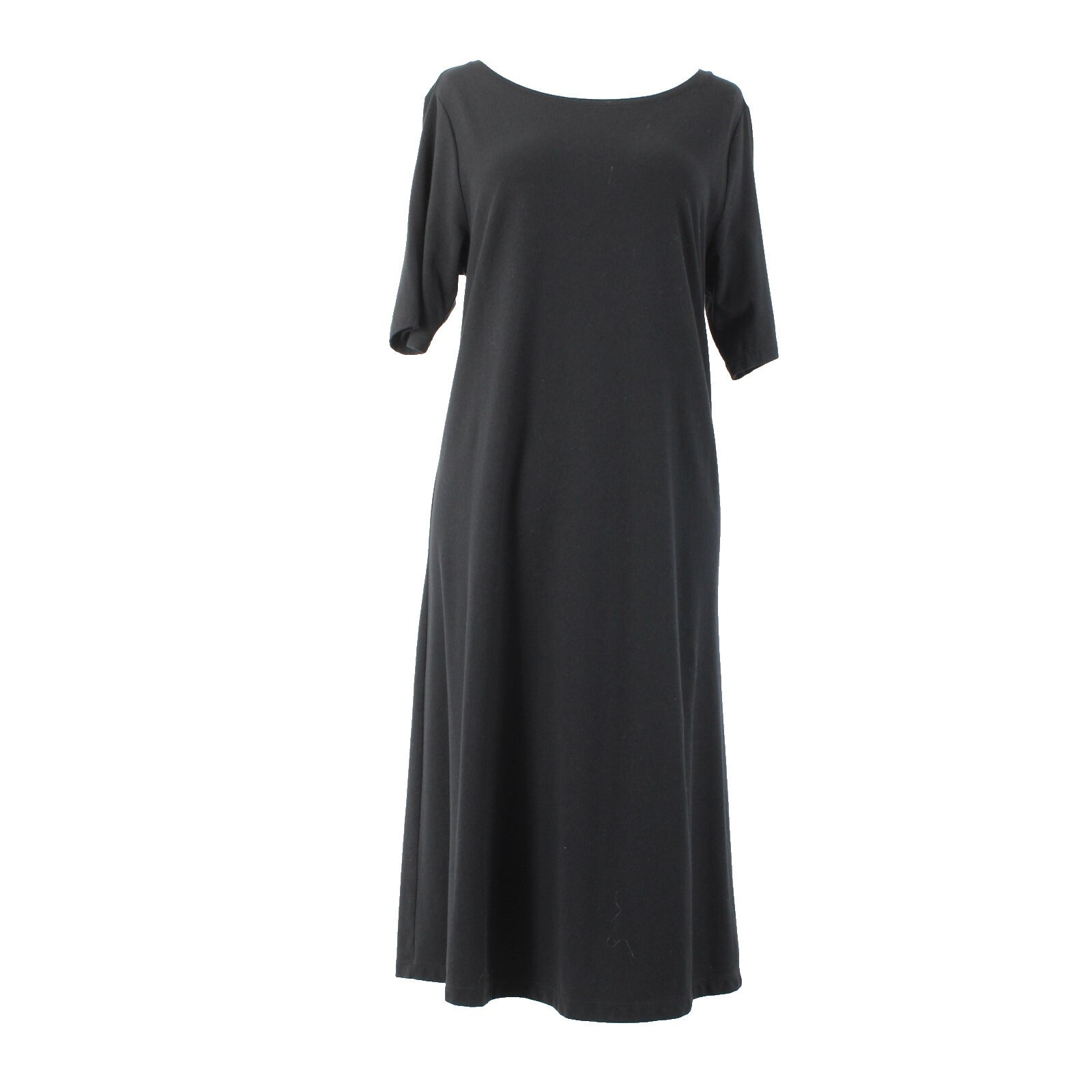 Pure Jill Sz M Black Stretch Shrt Sleeve Unlined Pima Cotton Modal Spandex Dress