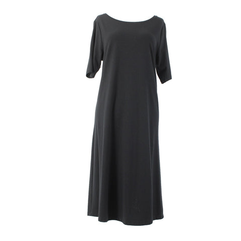 Pure Jill Sz M Black Stretch Shrt Sleeve Unlined Pima Cotton Modal Spandex Dress
