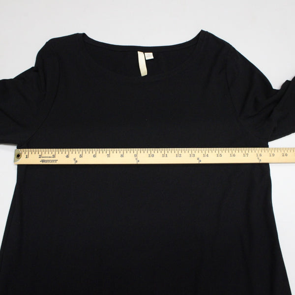 Pure Jill Sz M Black Stretch Shrt Sleeve Unlined Pima Cotton Modal Spandex Dress