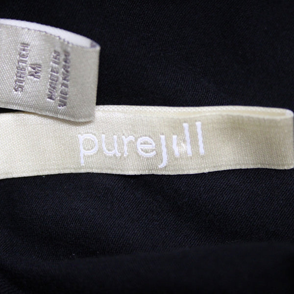 Pure Jill Sz M Black Stretch Shrt Sleeve Unlined Pima Cotton Modal Spandex Dress