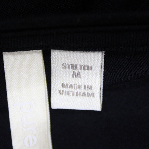Pure Jill Sz M Black Stretch Shrt Sleeve Unlined Pima Cotton Modal Spandex Dress