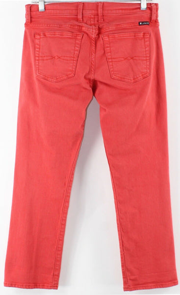 Lucky Sweet n Crop Sz 4 / 27 x 26 Faded Red Cotton Blend Denim Crop Jeans