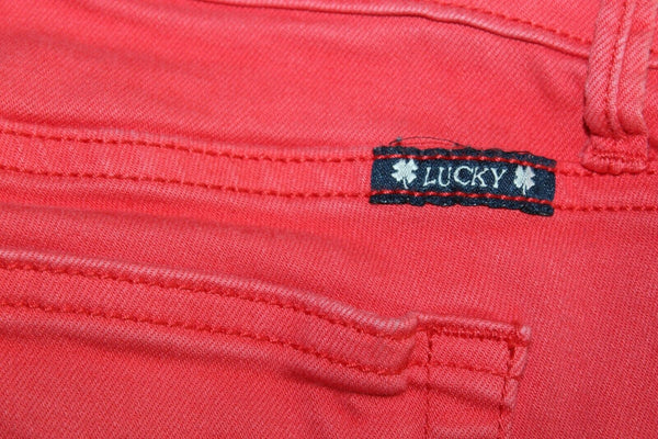 Lucky Sweet n Crop Sz 4 / 27 x 26 Faded Red Cotton Blend Denim Crop Jeans