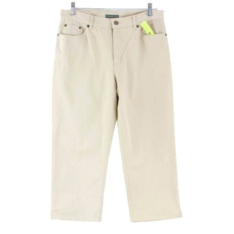 Lauren Ralph Lauren Sz 6 Tan 100% Cotton Classic Rise Capri Pant
