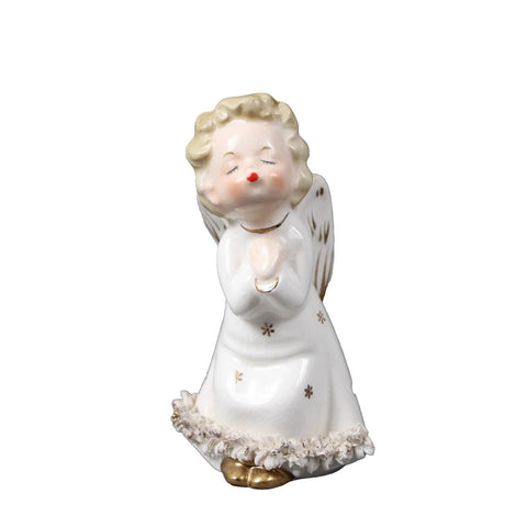 Fine A QualityvWhite Gold Multi Fine Quality Japan 5" Angel Girl Kiss Figurine