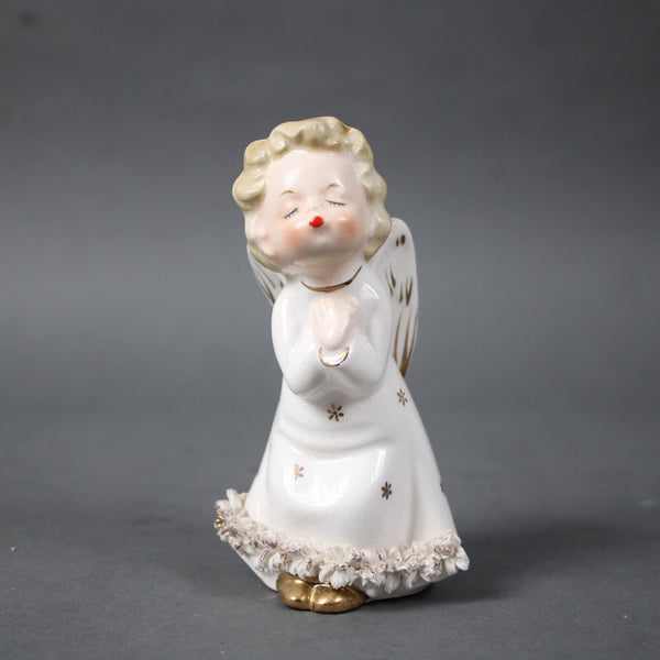 Fine A QualityvWhite Gold Multi Fine Quality Japan 5" Angel Girl Kiss Figurine