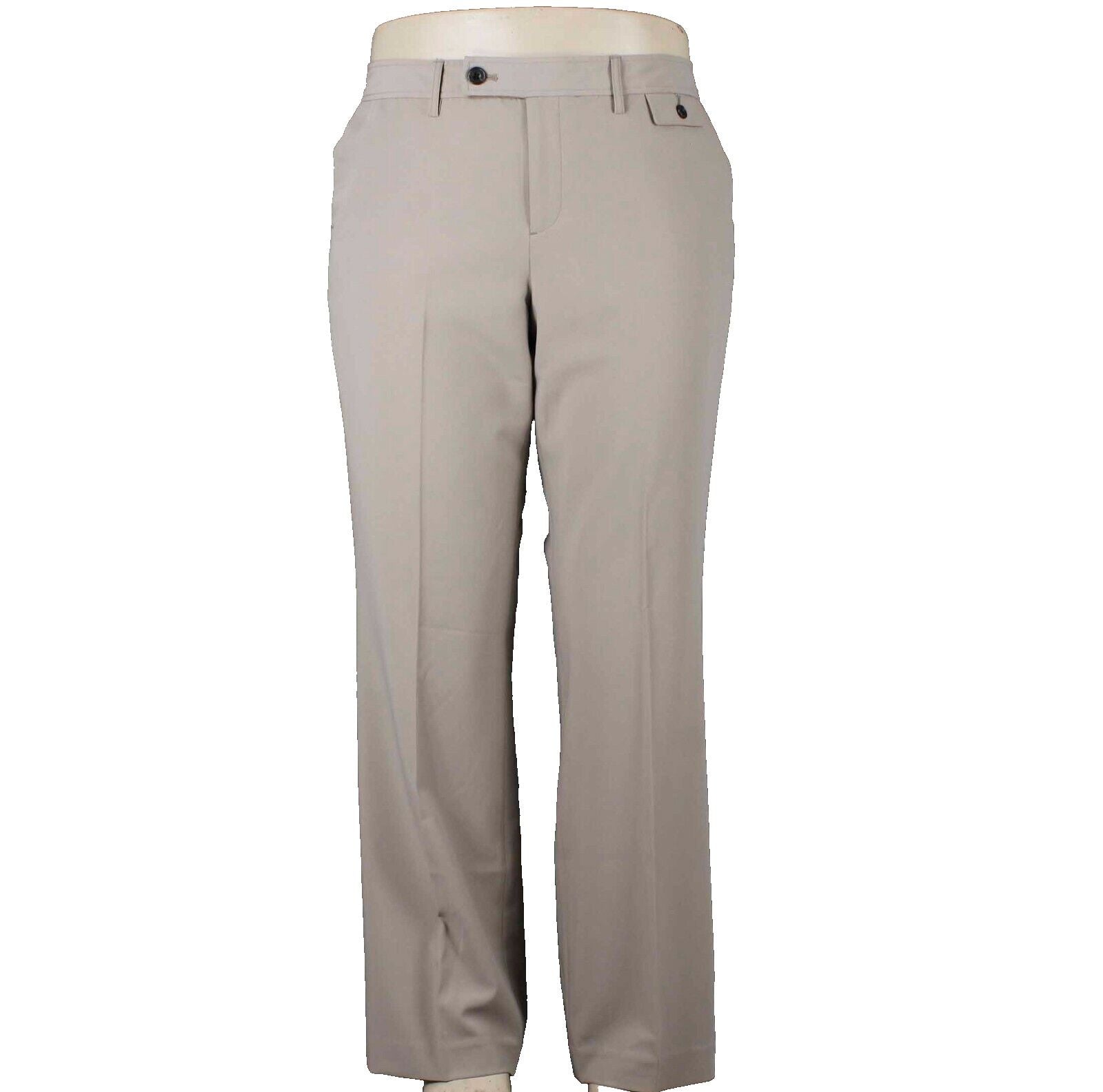 Eddie Bauer NEW Sz 14 X 32 Beige Tan Lined Mercer Fit Poly Spandex Pant