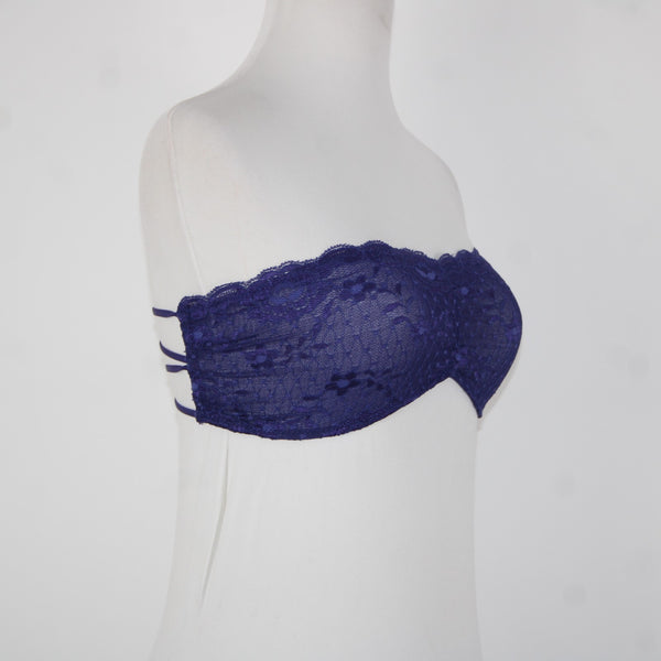 Free People Intimately NEW $20 Sz S Blue Viole Lace Nylon Spandex Bralette