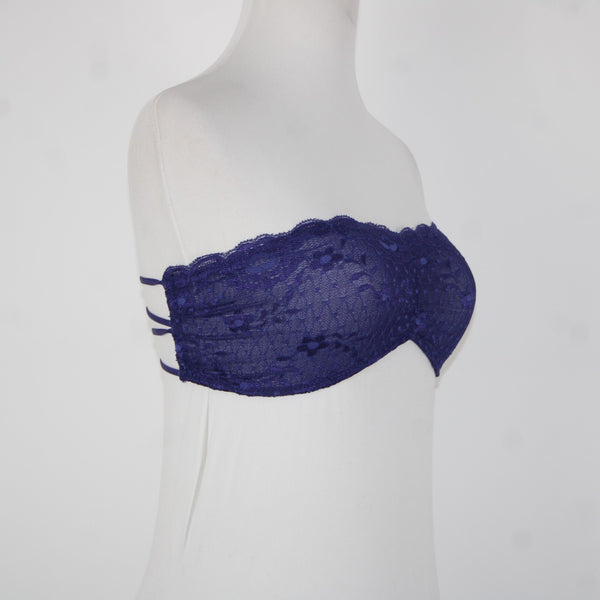 Free People Intimately NEW $20 Sz S Blue Viole Lace Nylon Spandex Bralette