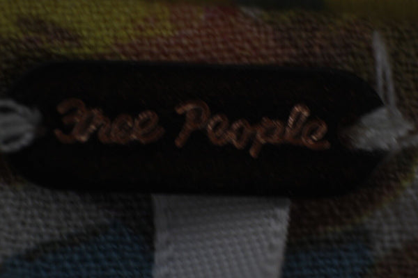 Free People NEW $128 Sz 6 Yellow Multi Floral Lined V Tie Smocked Viscose Dress